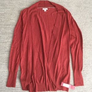 Merona Large Open Front Orange Heather Cardigan